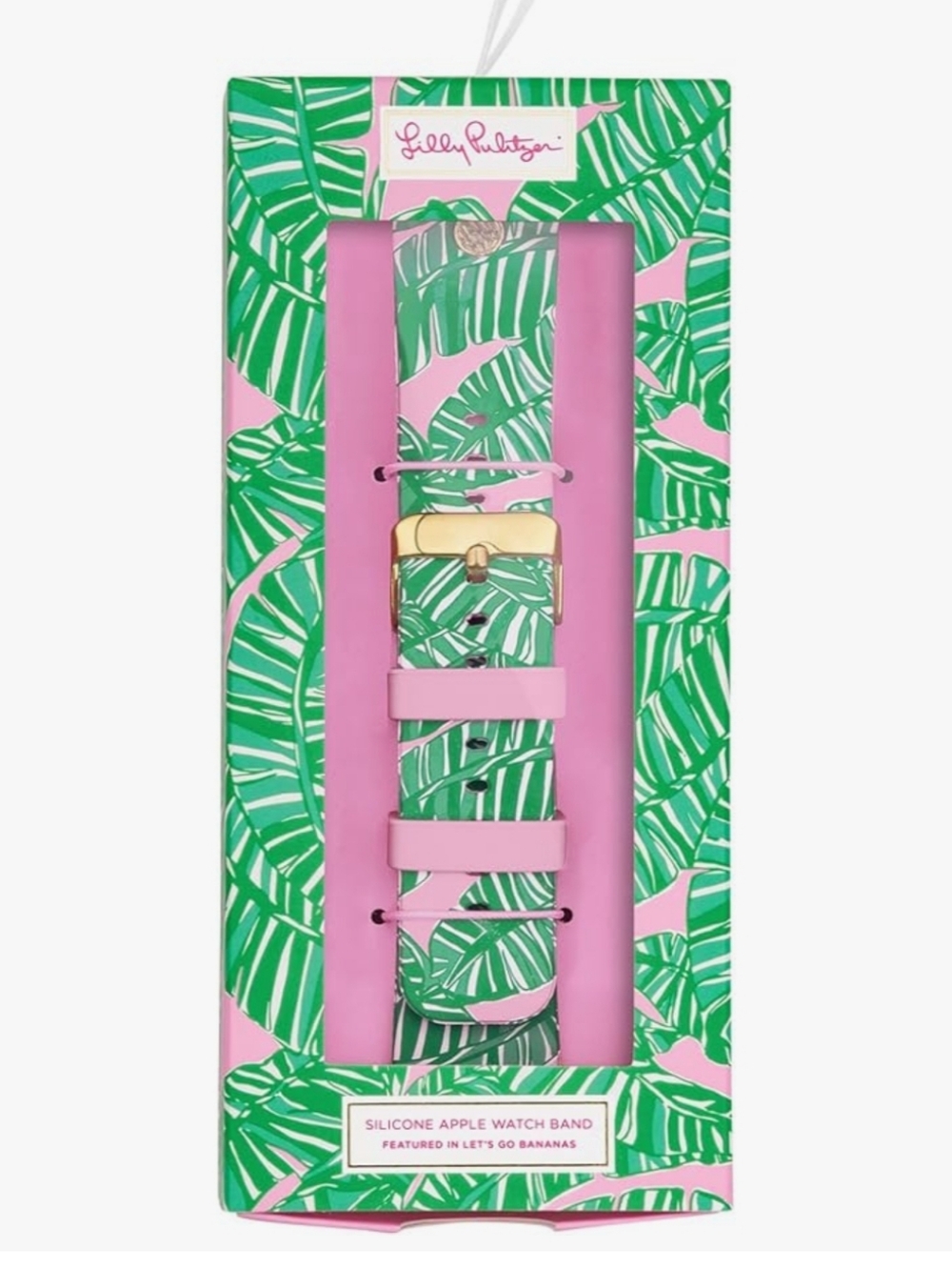 Lilly Pulitzer Silicone Apple Smart Watch Band Apple 1-6 SE Let's Go Bananas - Picture 2 of 5